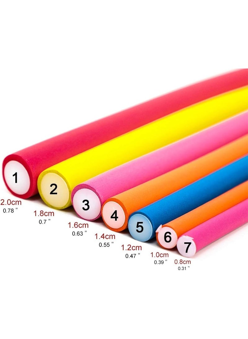 Pack of 10 Very thin Curls Without Heat Foam Flexible Hair Curlers Twist Foam Heatless Curls for Women Girls Long Short Hair Small-random color-0.8 * 24cm - Image 3